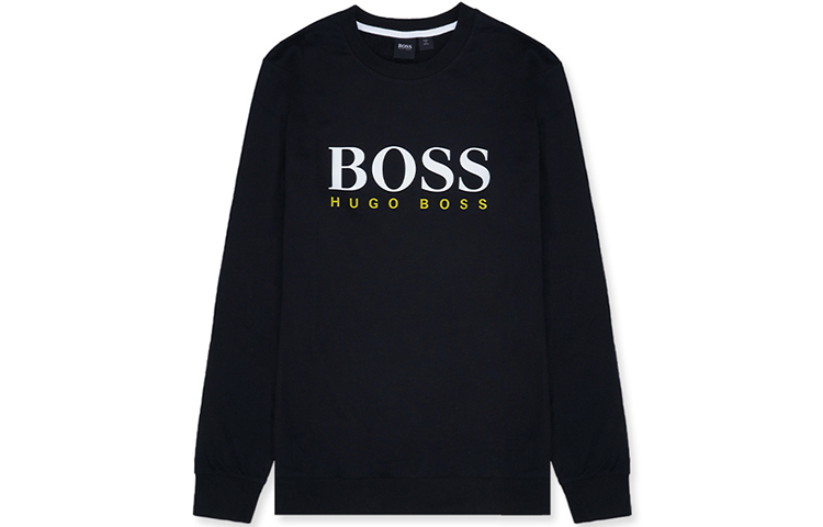 HUGO BOSS Basic Logo Print Crewneck Sweatshirt Black 50463985-001