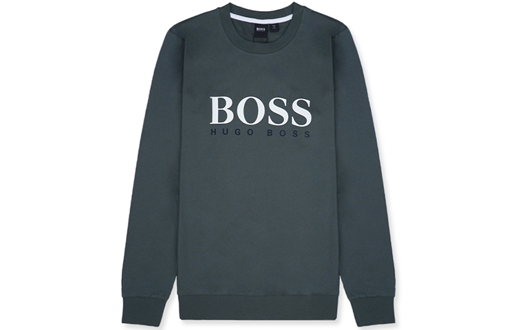 HUGO BOSS Basic Logo Print Crewneck Sweatshirt Dark Grey 50463985-308