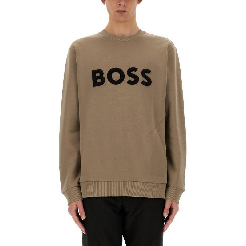 HUGO BOSS Beige Crewneck Logo Sweatshirt 50510350-334