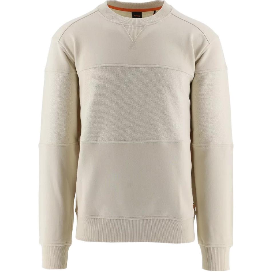 HUGO BOSS Beige Long-Sleeve Sweatshirt with Ribbed Cuffs 50484336-131