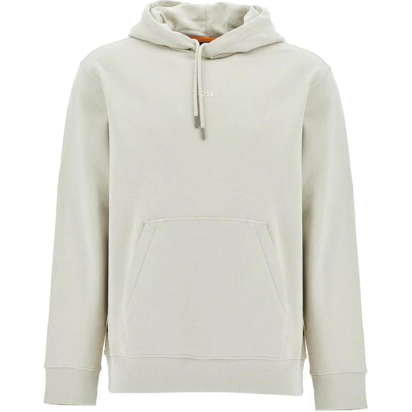 HUGO BOSS Beige Pullover Hoodie with Lettering Design 50522641-271