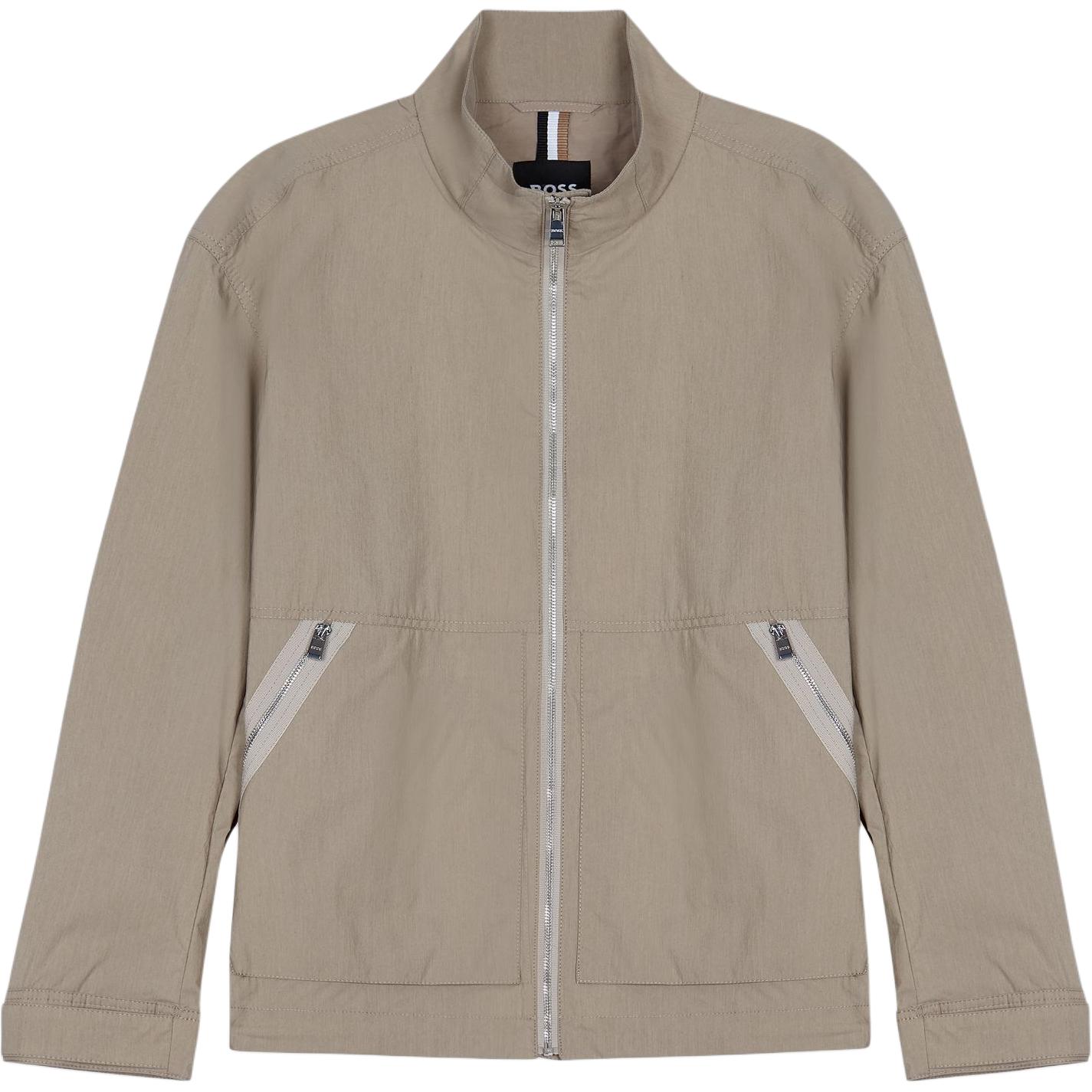 HUGO BOSS Beige Relaxed Fit Zip-Up Long Sleeve Jacket 50519346-255