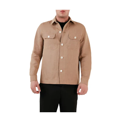 HUGO BOSS Beige Slim-Fit Buttoned Long-Sleeve Jacket 50489418-260