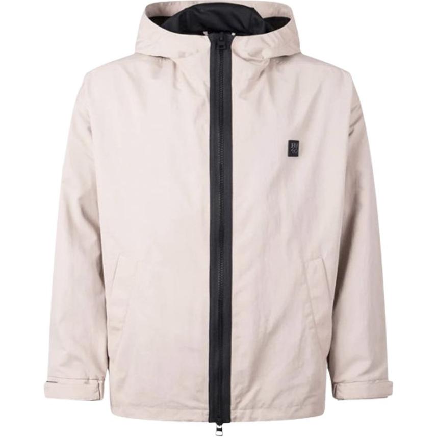 HUGO BOSS Beige Solid Color Hooded Fitted Zip-Up Jacket 50505432-267