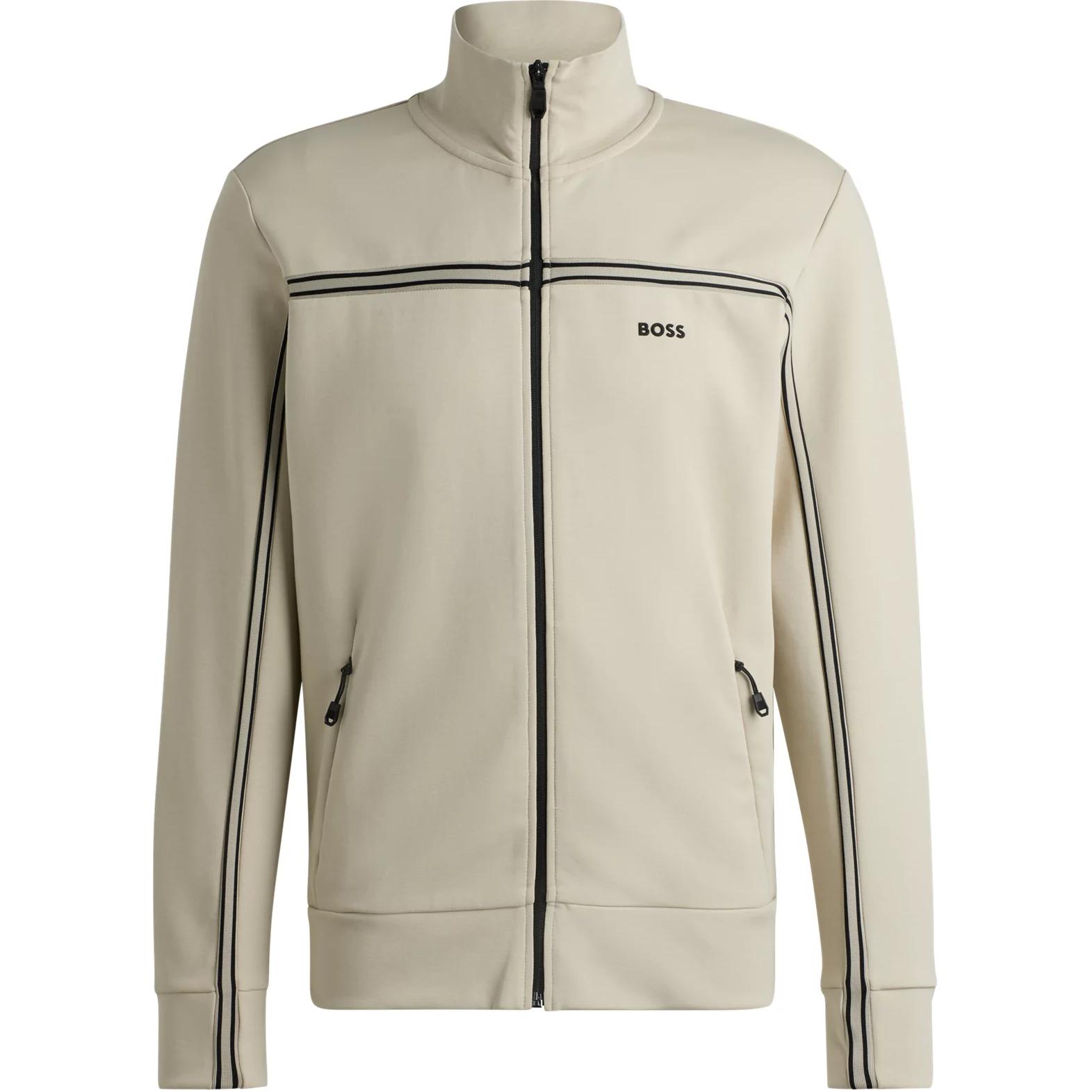 HUGO BOSS Beige Tape Insert Stand Collar Zip Jacket 50523896-271