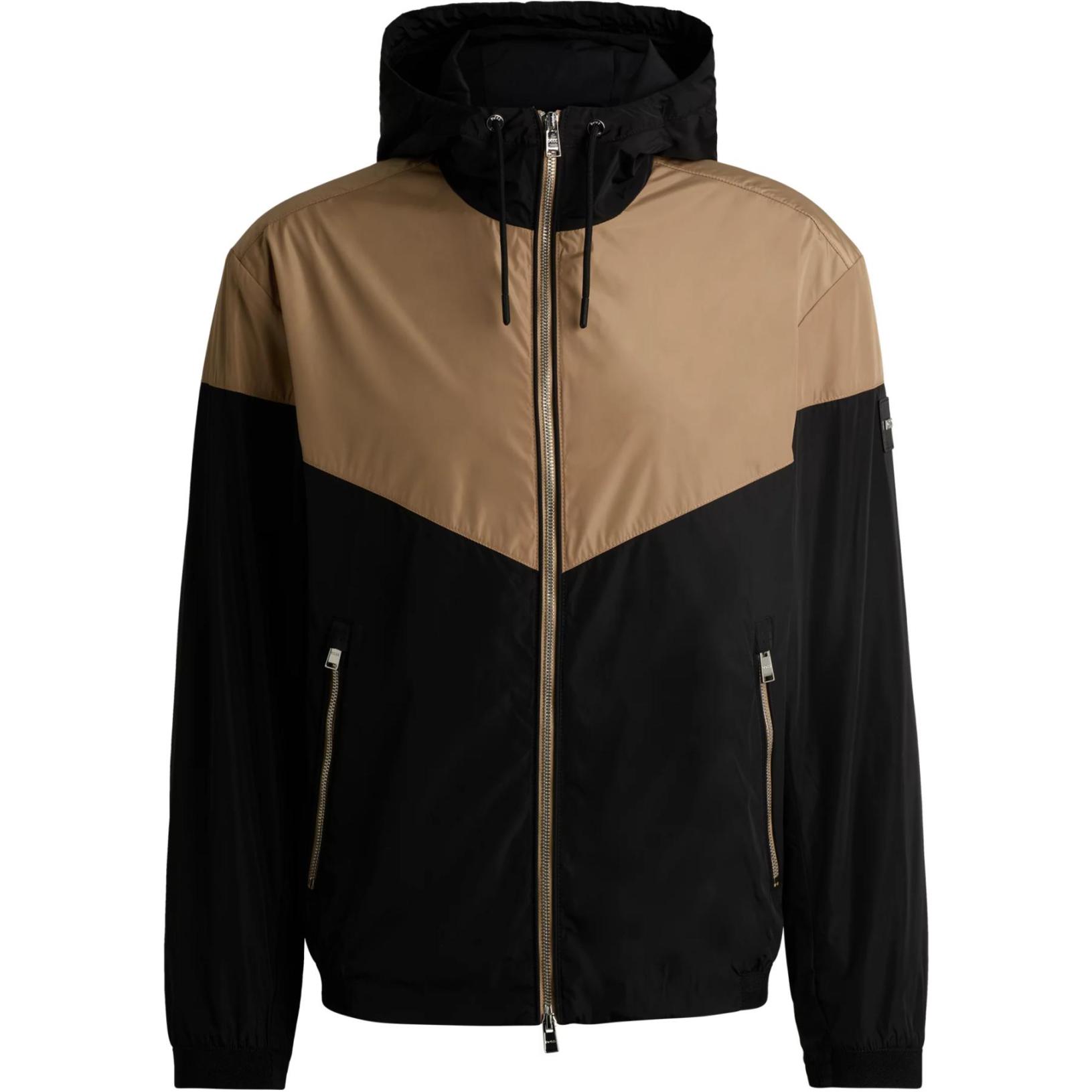 HUGO BOSS Black Colorblock Hooded Zip-Up Jacket 50523393-260