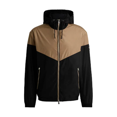 HUGO BOSS Black Colorblock Hooded Zip-Up Jacket 50523393-260