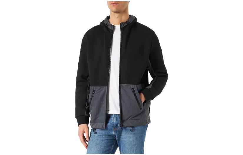 HUGO BOSS Black Colorblock Zip-Up Hoodie Jacket 50466712-001