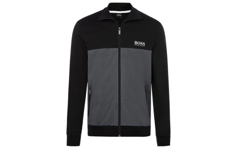 HUGO BOSS Black Colorblock Zip-Up Jacket with Logo Design 50431087-400