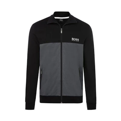 HUGO BOSS Black Colorblock Zip-Up Jacket with Logo Design 50431087-400