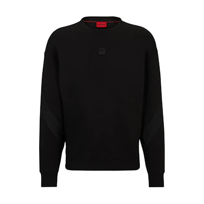 HUGO BOSS Black Cotton-Blend Stacked Logo Crewneck Sweatshirt 50511698-001