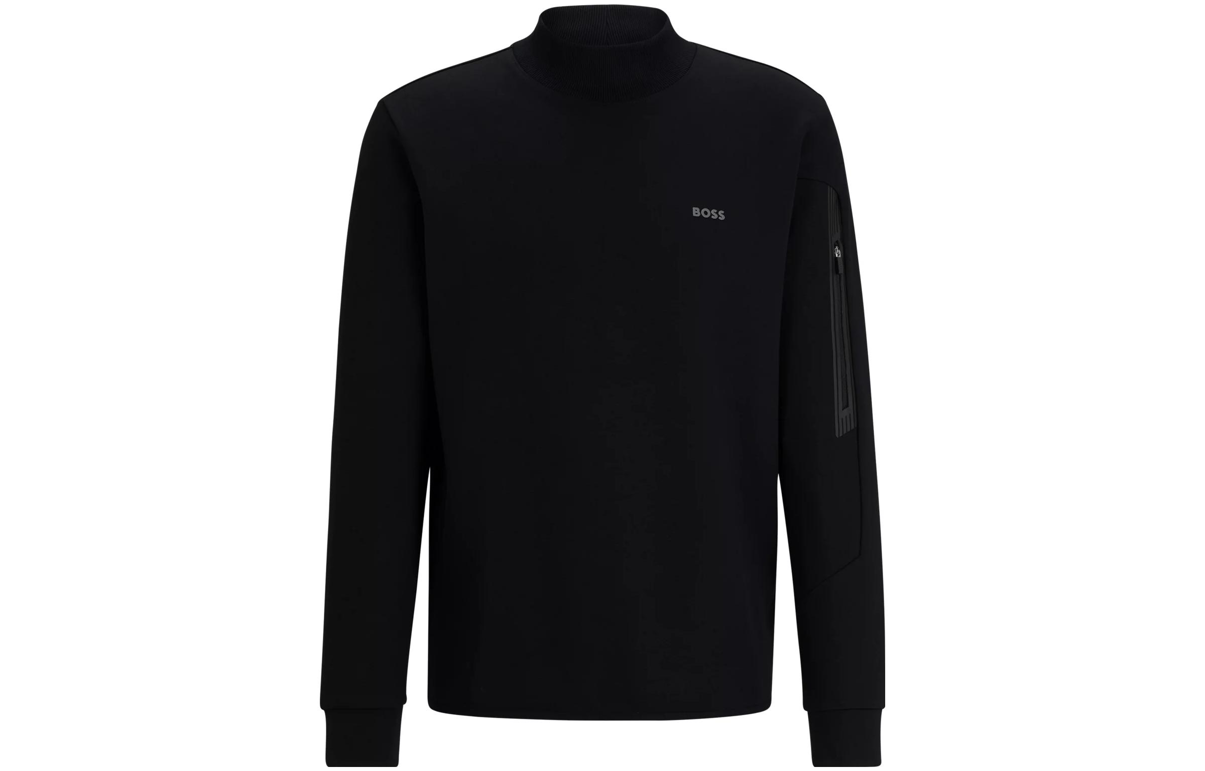 HUGO BOSS Black Cotton-Blend Sweatshirt with HD Logo Print for Men 50504749-001