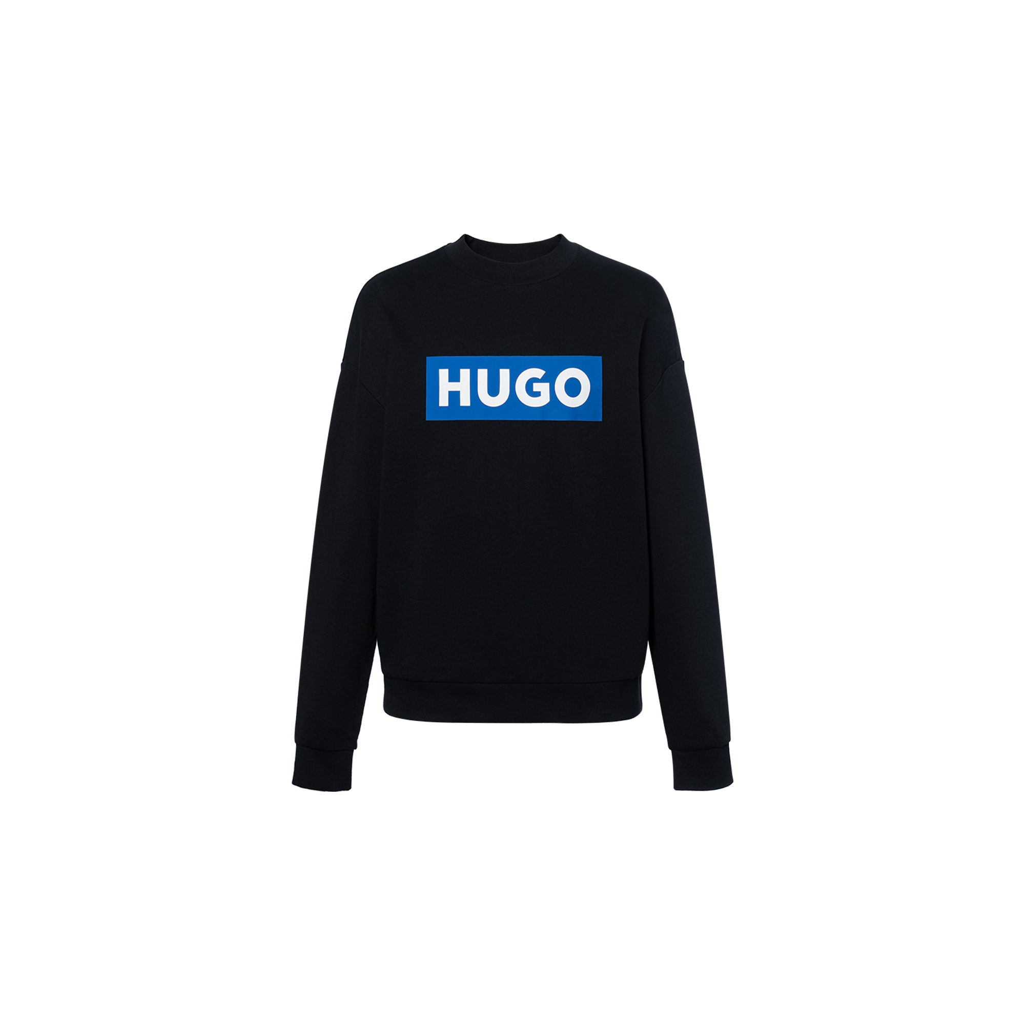 HUGO BOSS Black Cotton-Terry Logo Print Crewneck Sweatshirt 50522375-001