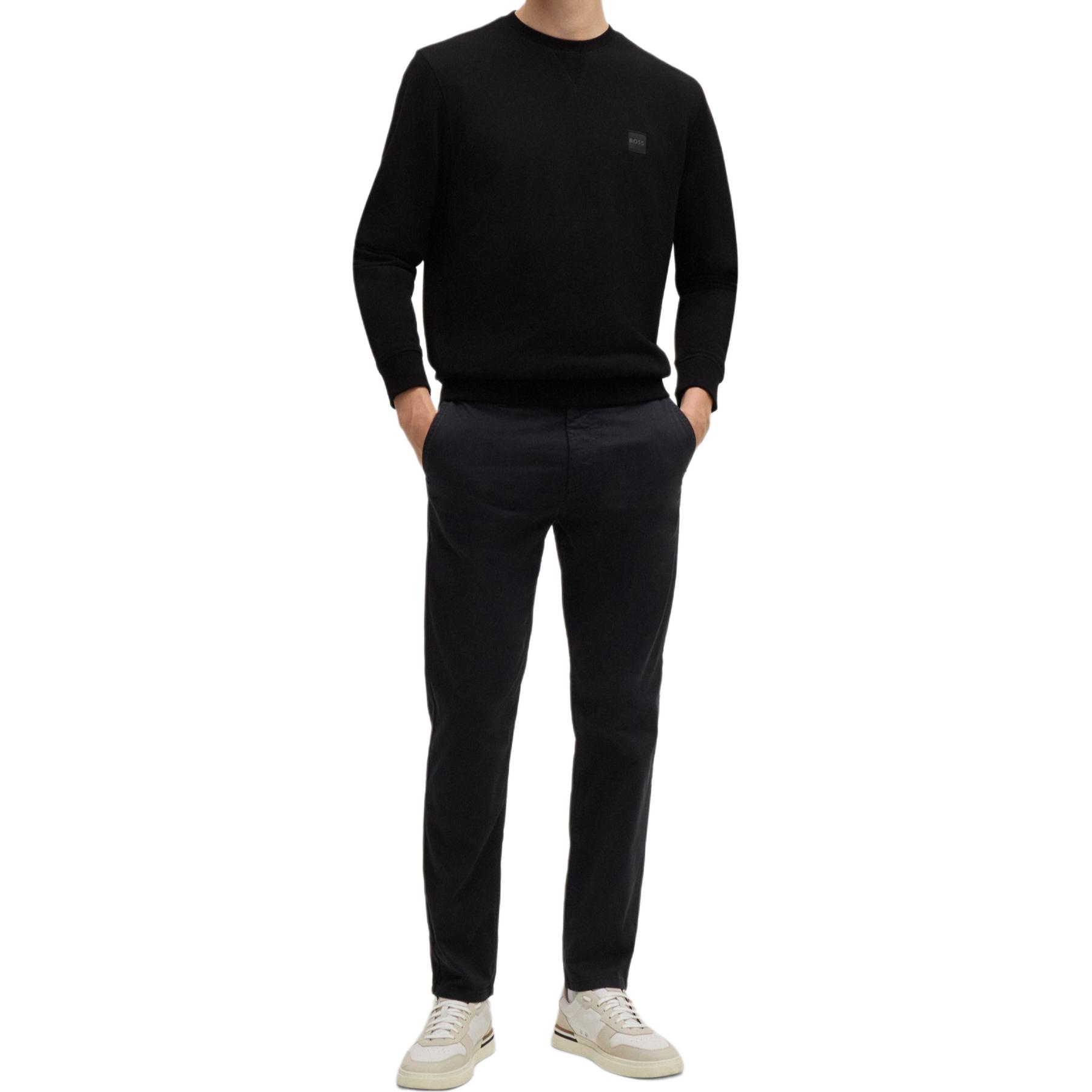 HUGO BOSS Black Cotton-Terry Relaxed-Fit Logo Patch Crewneck Sweatshirt 50509323-001 圖 6