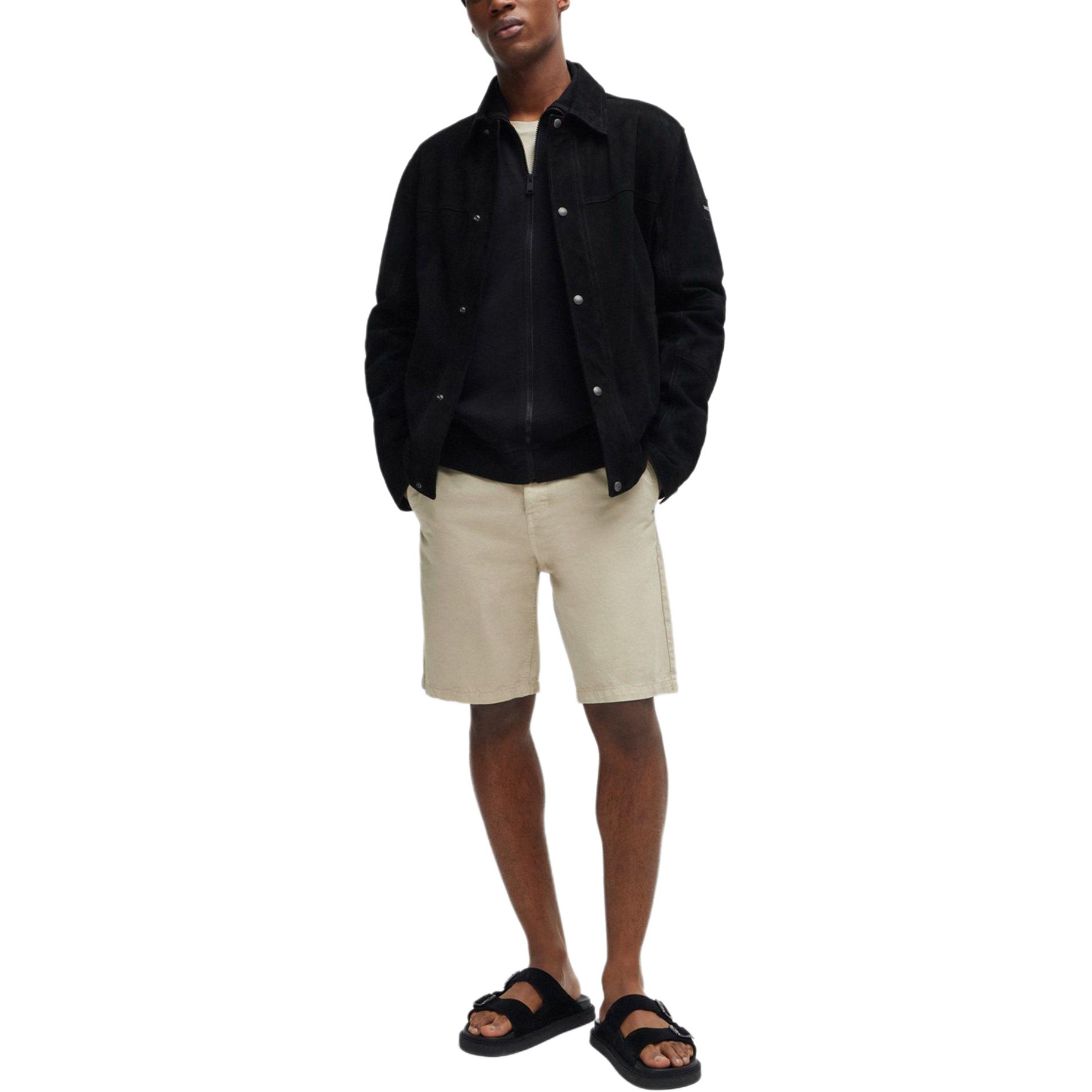 Lookbook ヒューゴボス ブラック コットンテリー ジップアップジャケット ロゴパッチ付き 50511709-001