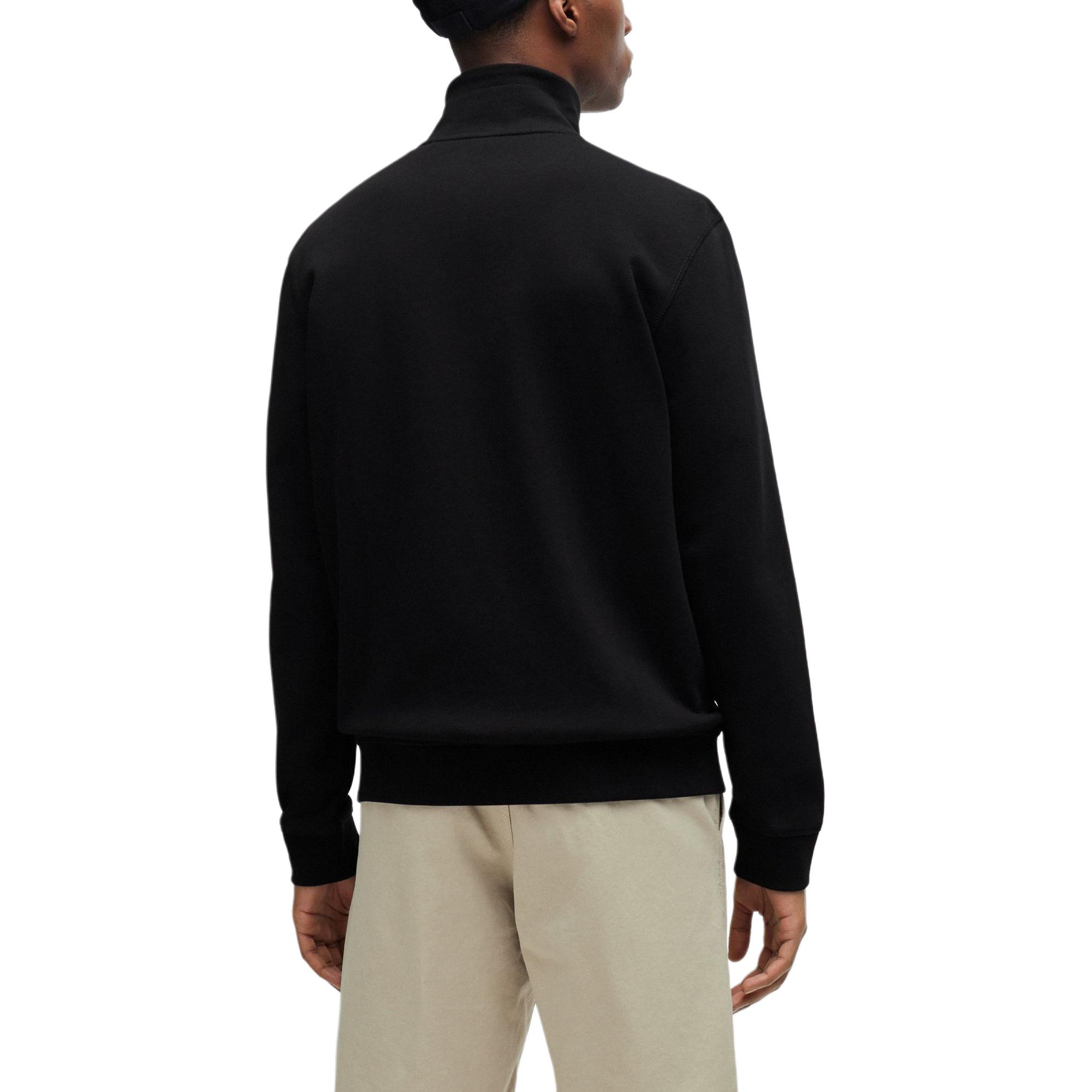 Purchase ヒューゴボス ブラック コットンテリー ジップアップジャケット ロゴパッチ付き 50511709-001