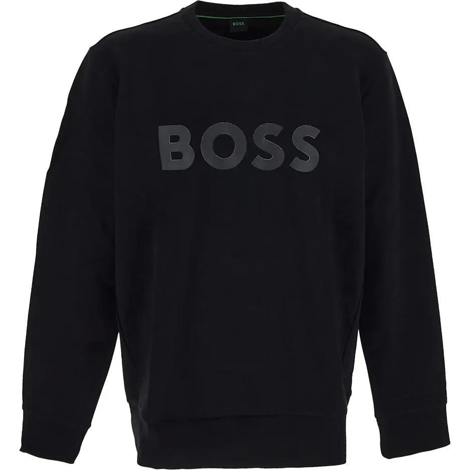 HUGO BOSS Black Crewneck Letter Print Long Sleeve Sweatshirt 50506119-001