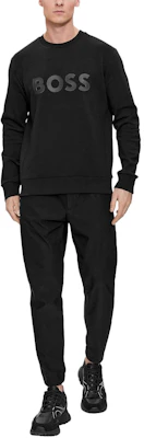 HUGO BOSS 黑色圓領印字長袖衛衣 50506119-001 Shop HUGO BOSS 黑色圓領印字長袖衛衣 50506119-001