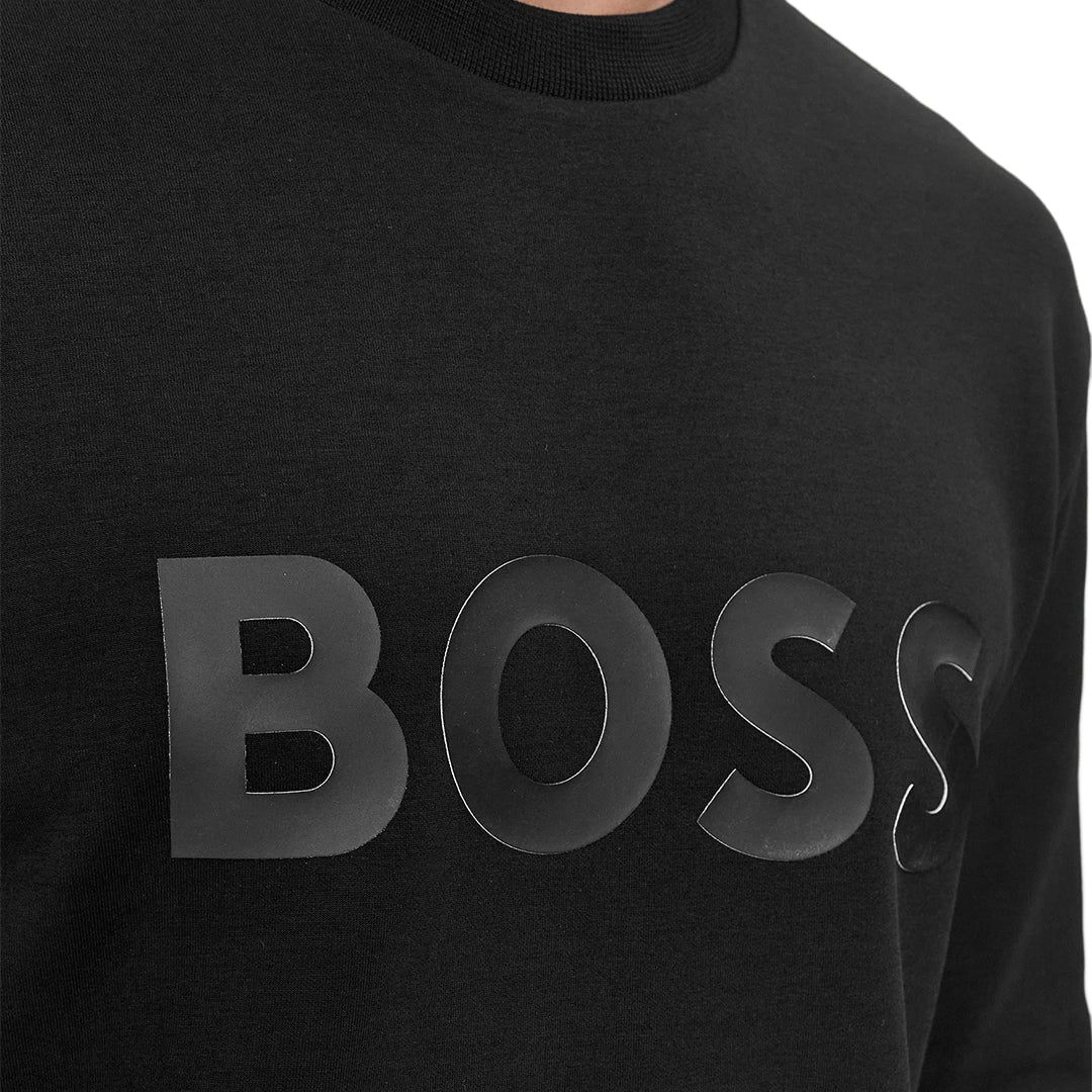 Sizing HUGO BOSS 黑色圓領印字長袖衛衣 50506119-001