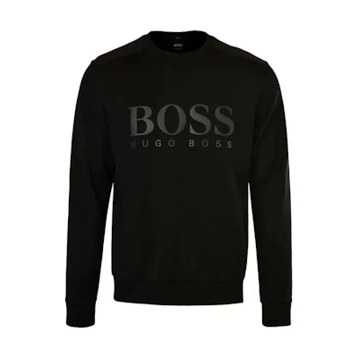 HUGO BOSS Black Crewneck Logo Print Long Sleeve Sweatshirt SALBO-1814333001