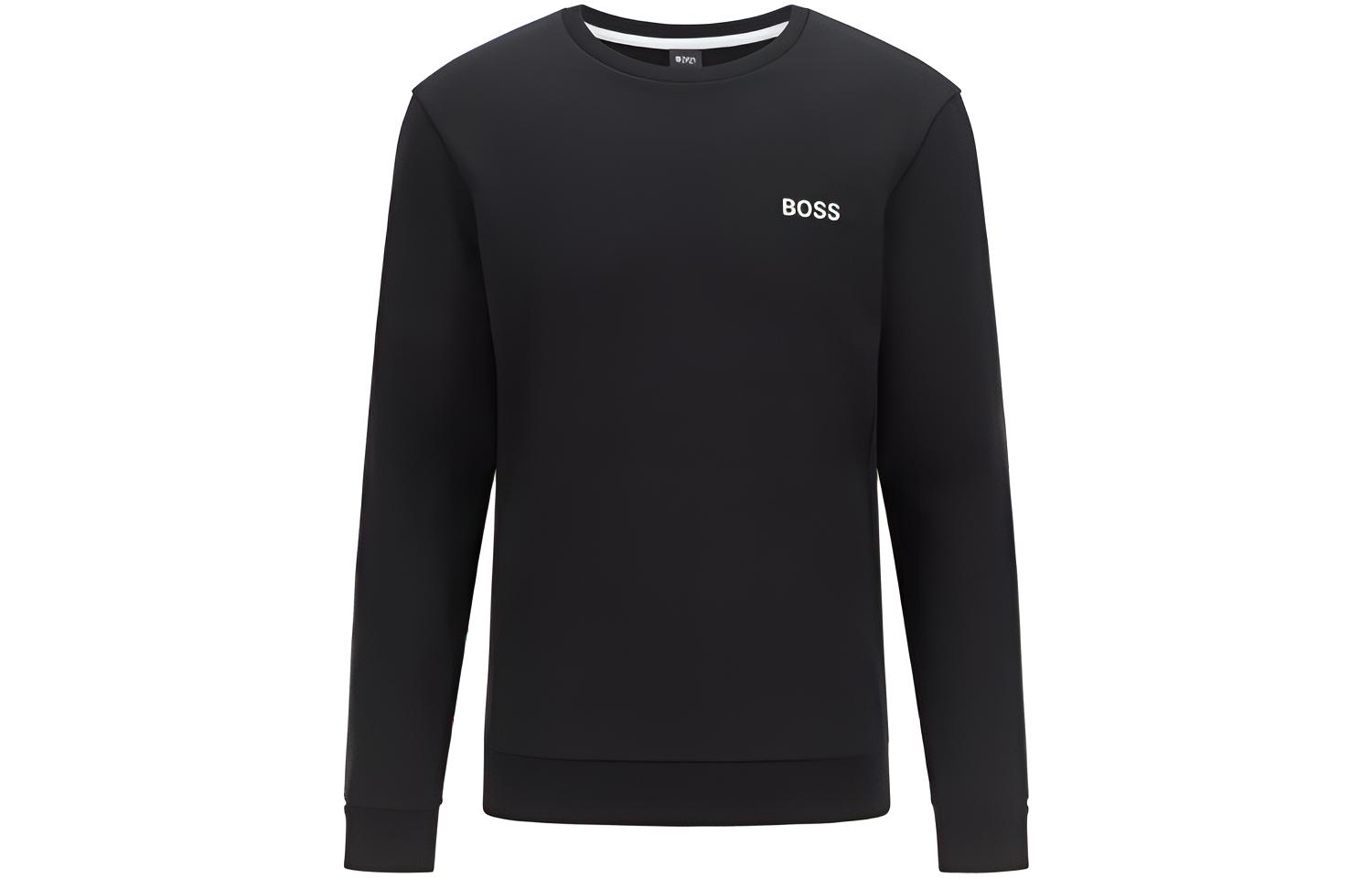 HUGO BOSS Black Crewneck Logo Pullover Sweatshirt Long Sleeve 50454620-001