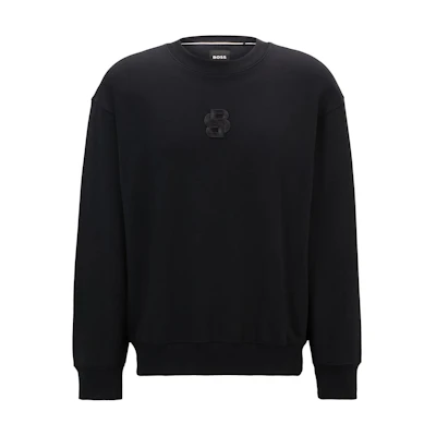 HUGO BOSS Black Crewneck Long-Sleeve Sweatshirt with Embroidered Logo 50514903-001