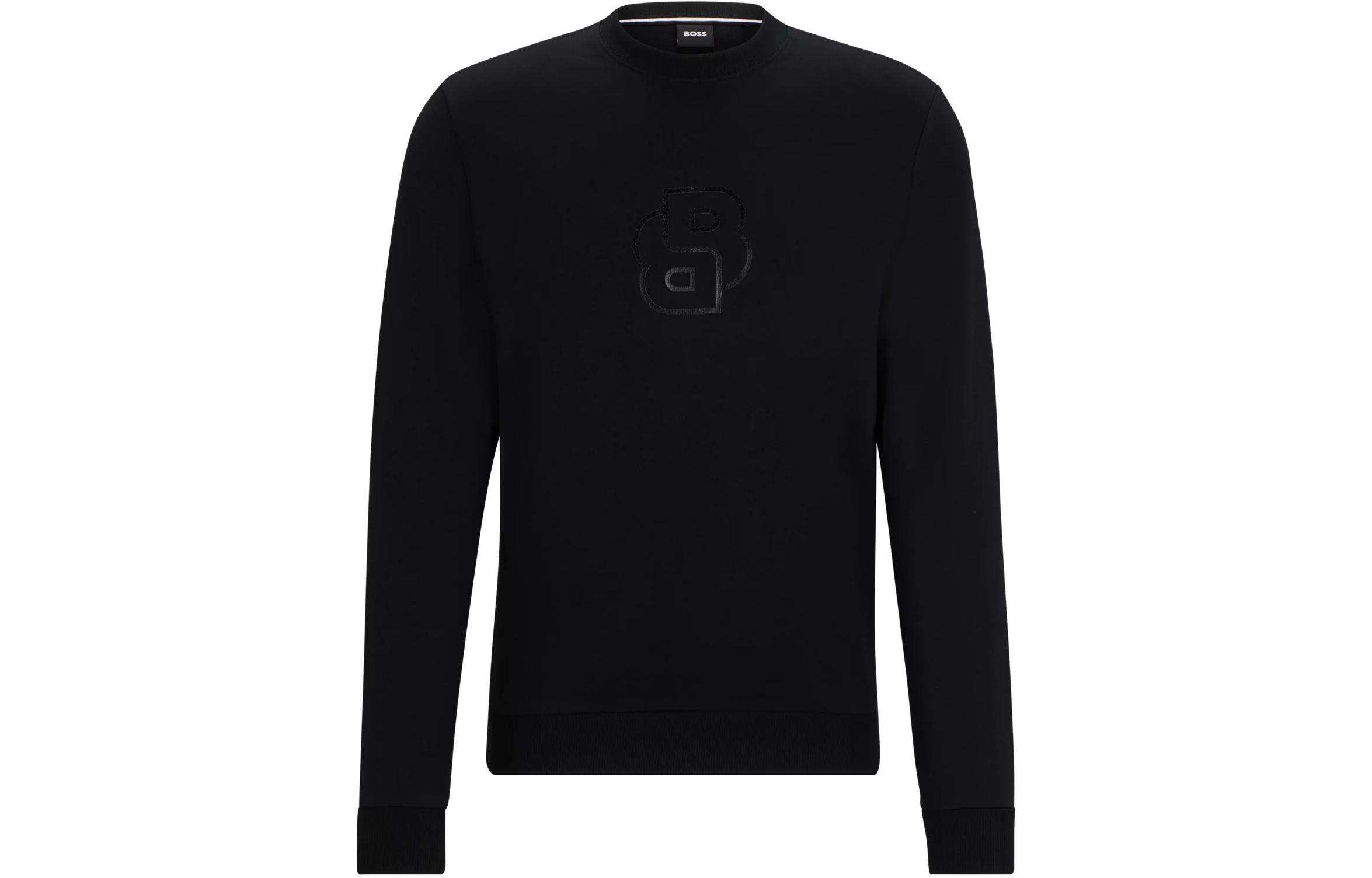 HUGO BOSS Black Crewneck Slim-Fit Pullover Sweatshirt 50515186-001