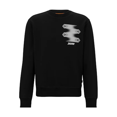 HUGO BOSS Black Crewneck Sweatshirt with Digital Print 50497104-001