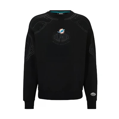 HUGO BOSS Black Crewneck Sweatshirt with Letter Print Design 50504622-001