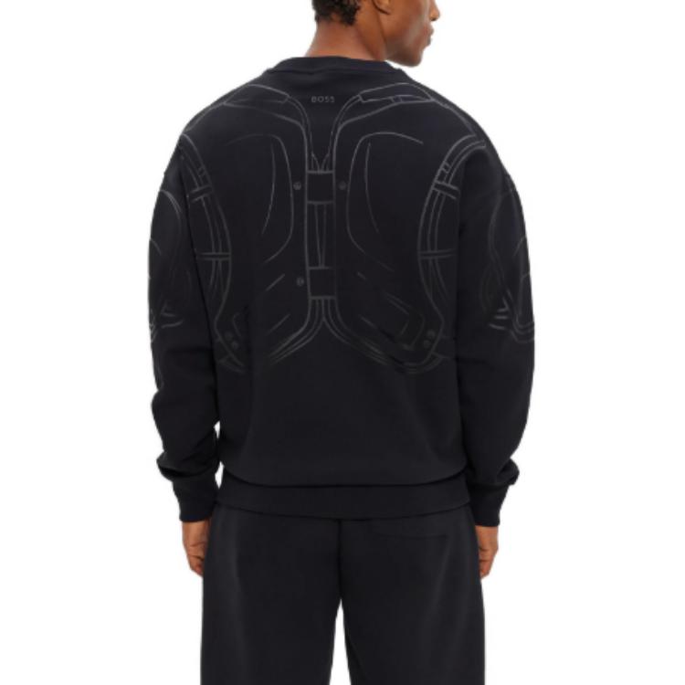 HUGO BOSS Black Crewneck Sweatshirt with Letter Print Design 50504622-001 圖 4
