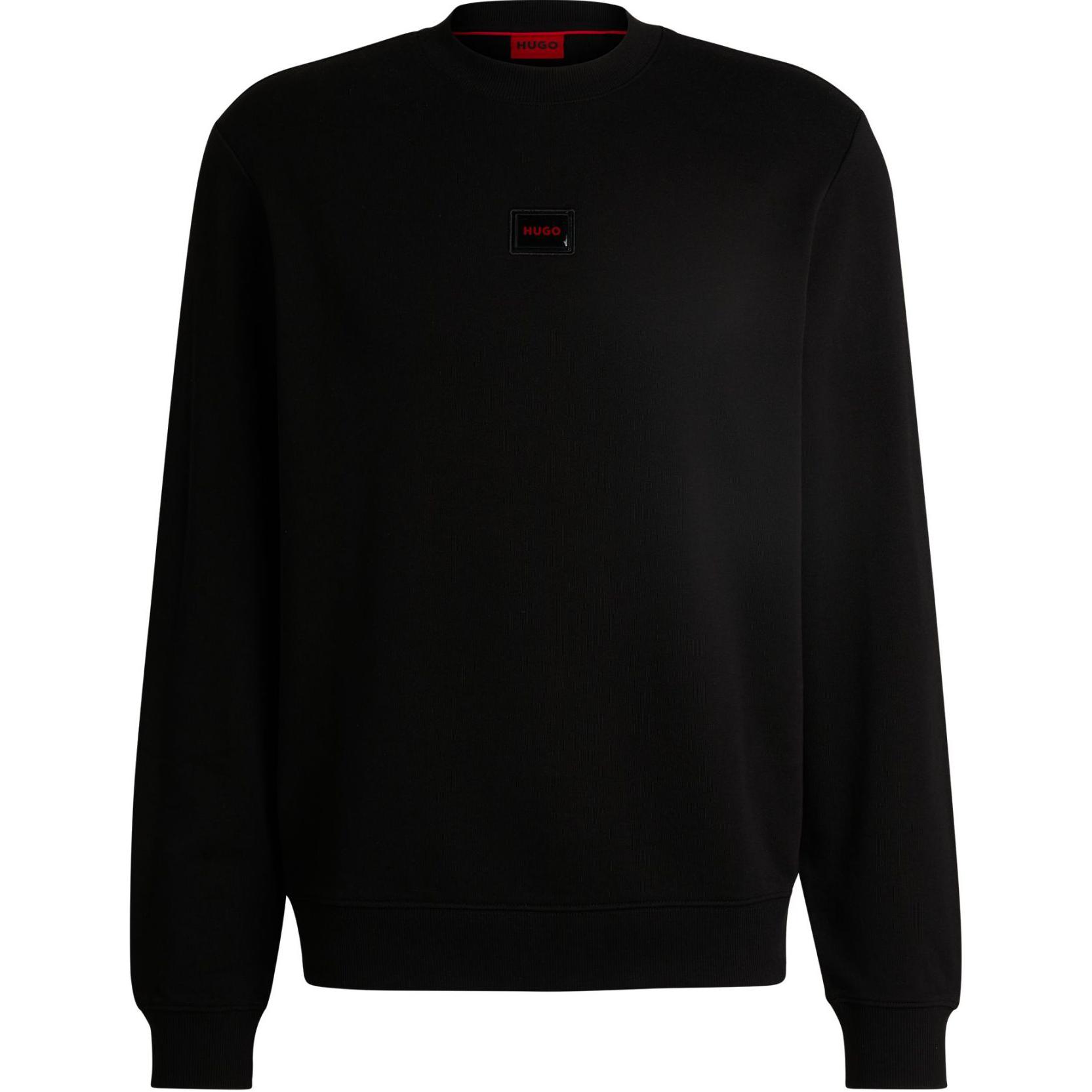 HUGO BOSS Black Crewneck Sweatshirt with Solid Letter Logo 50528174-001