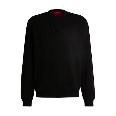 HUGO BOSS Black Crewneck Sweatshirt with Solid Letter Logo 50528174-001
