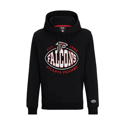 HUGO BOSS Black Drawstring Hoodie with Logo Print 50504598-018