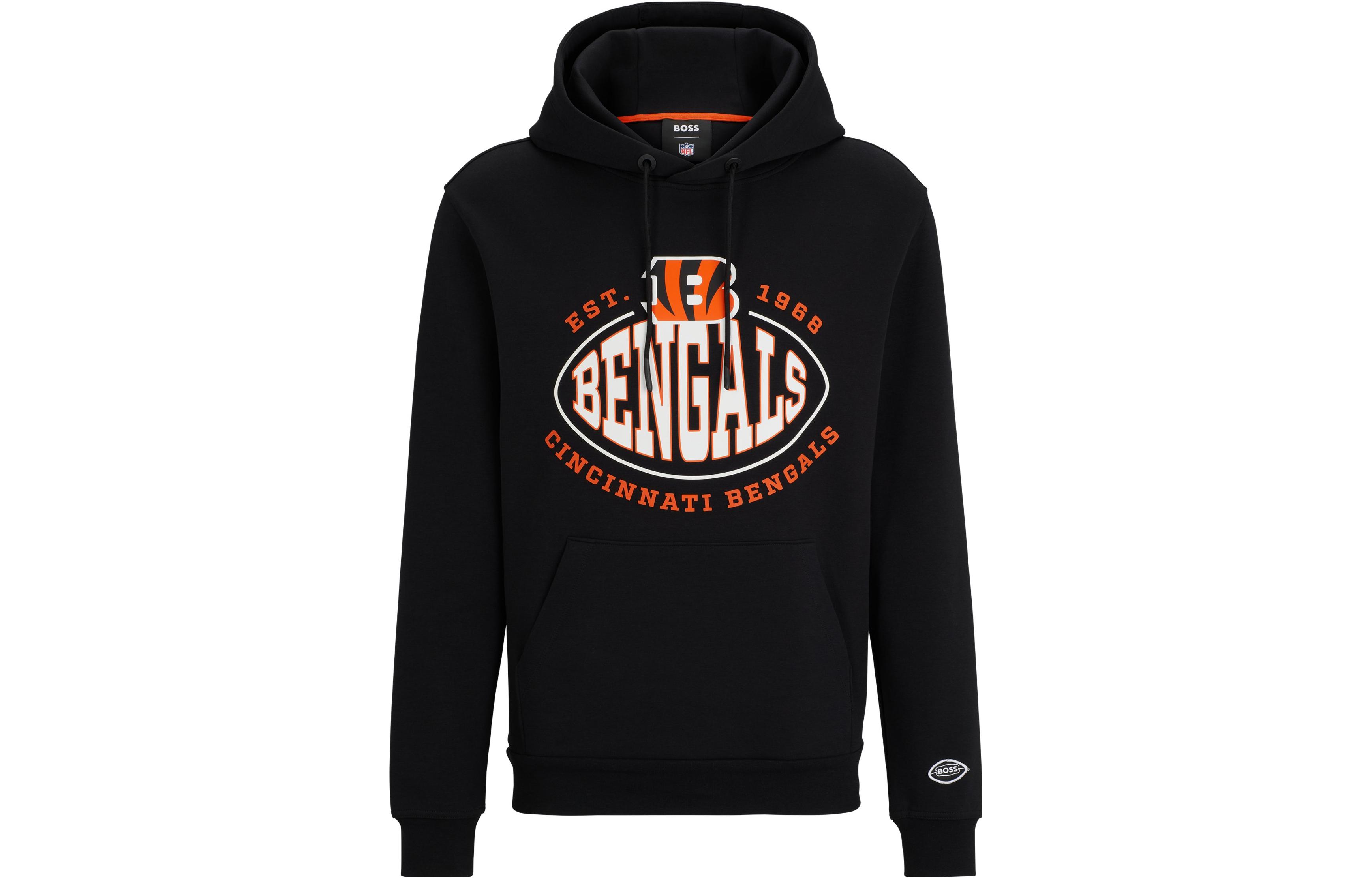 HUGO BOSS Black Geometric Pattern Slim-Fit Hoodie 50504598-017