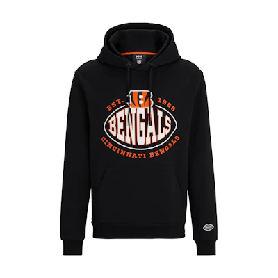 HUGO BOSS Black Geometric Pattern Slim-Fit Hoodie 50504598-017