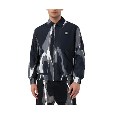 HUGO BOSS Black Graphic Print Zip-Up Long-Sleeve Jacket 50510812-960