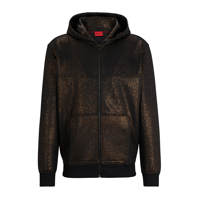 HUGO BOSS Black Hoodie with Embroidered Logo Lettering 50498288-001