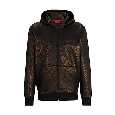 HUGO BOSS Black Hoodie with Embroidered Logo Lettering 50498288-001