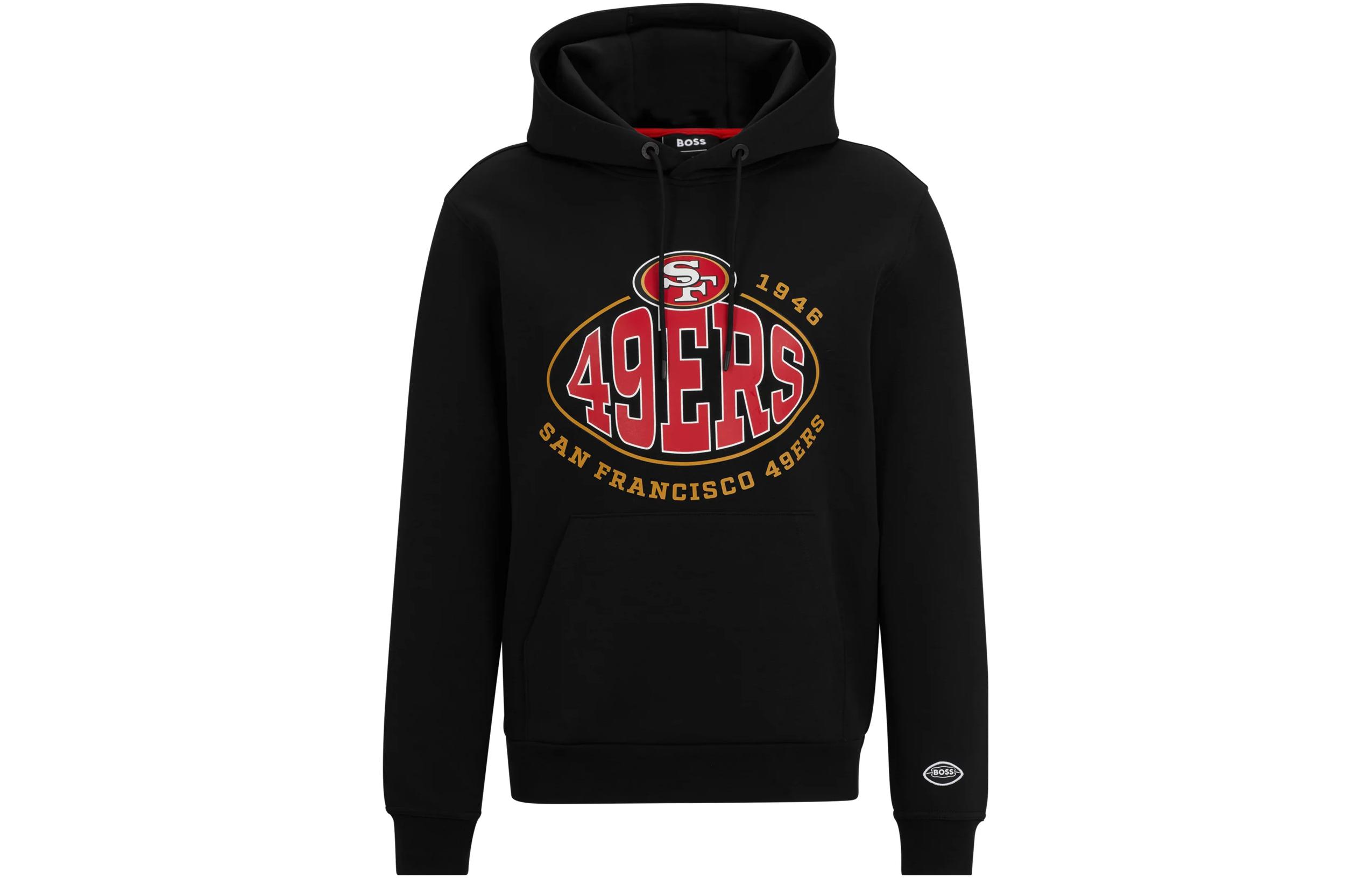 HUGO BOSS Black Hoodie with Letter and Number Print 50504598-016