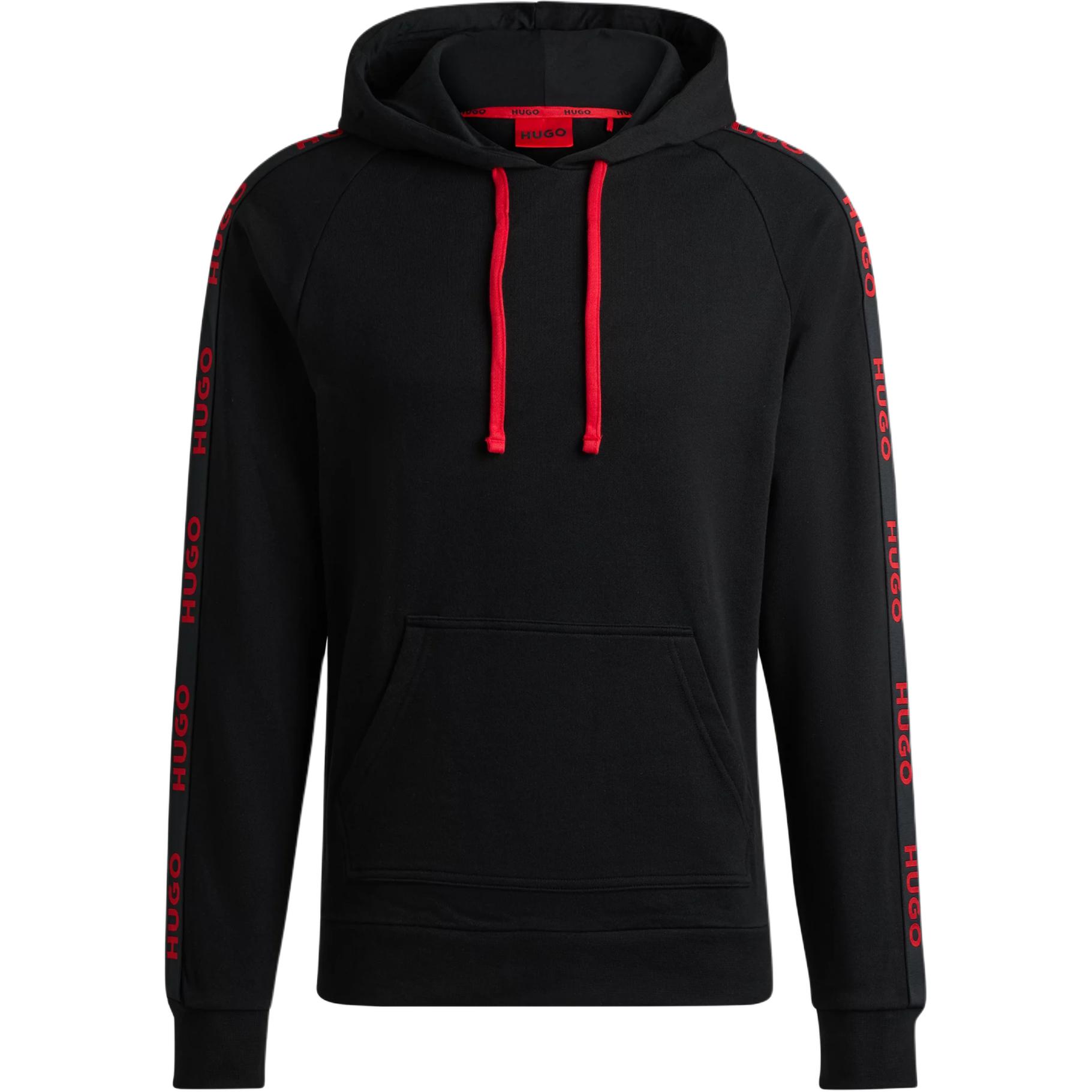 HUGO BOSS Black Hoodie with Letter Print Design 50497003-001