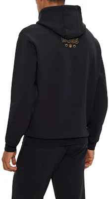 HUGO BOSS Hoodie Hitam dengan Desain Cetak Huruf 50504598-005 Shop HUGO BOSS Hoodie Hitam dengan Desain Cetak Huruf 50504598-005