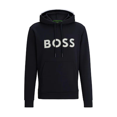 HUGO BOSS Black Hoodie with Logo Print Long Sleeve Pullover 50504750-402