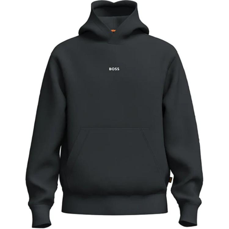 HUGO BOSS Black Hoodie with Logo Print Long Sleeve Design 50522641-001
