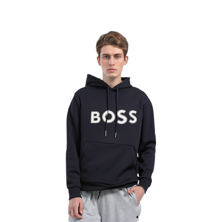 HUGO BOSS Black Hoodie with Logo Print Long Sleeve Pullover 50504750-402 圖 3