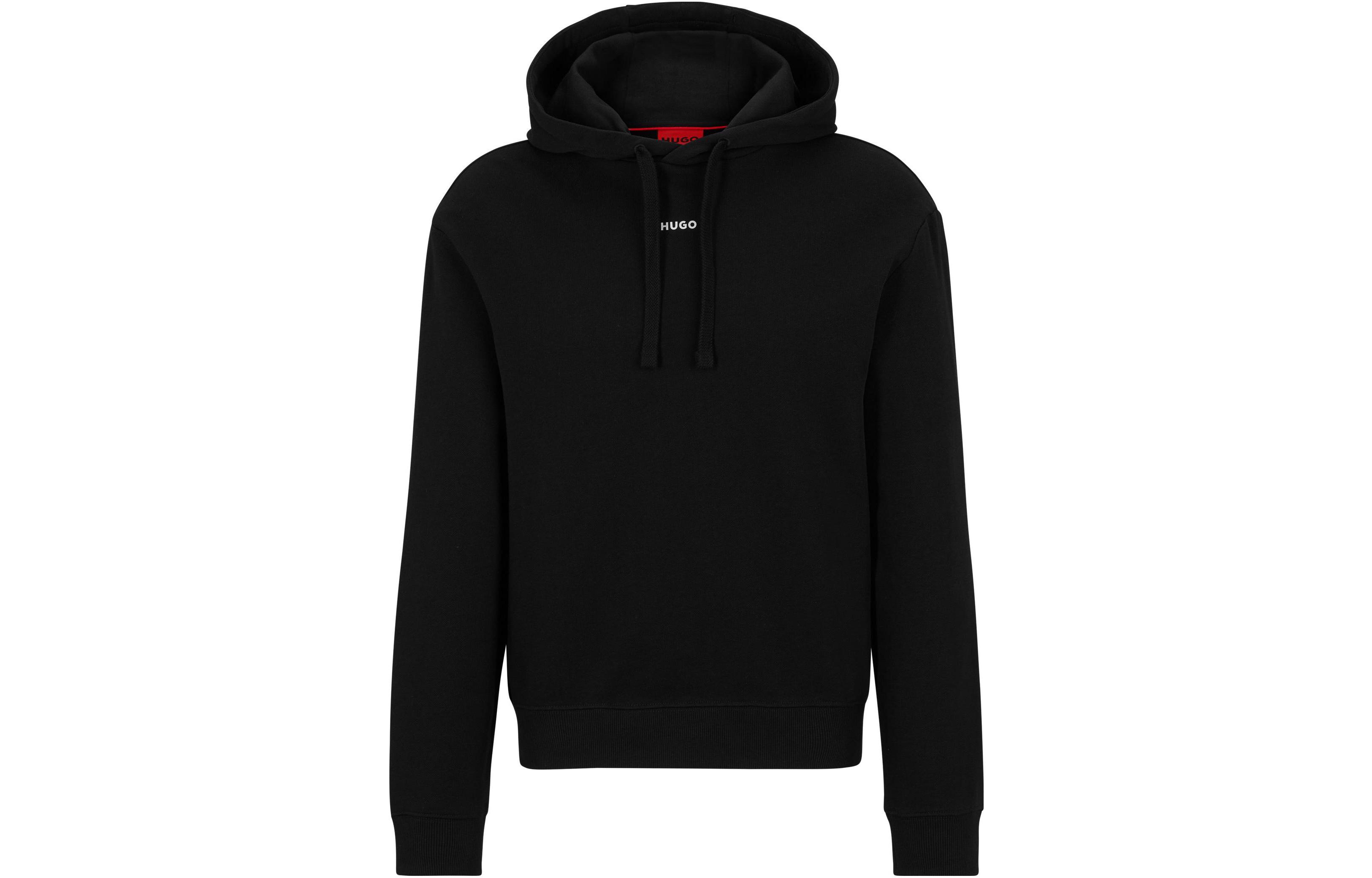 Order HUGO BOSS 黑色男士連帽衫，簡約Logo印花及抽繩設計 50486478-001