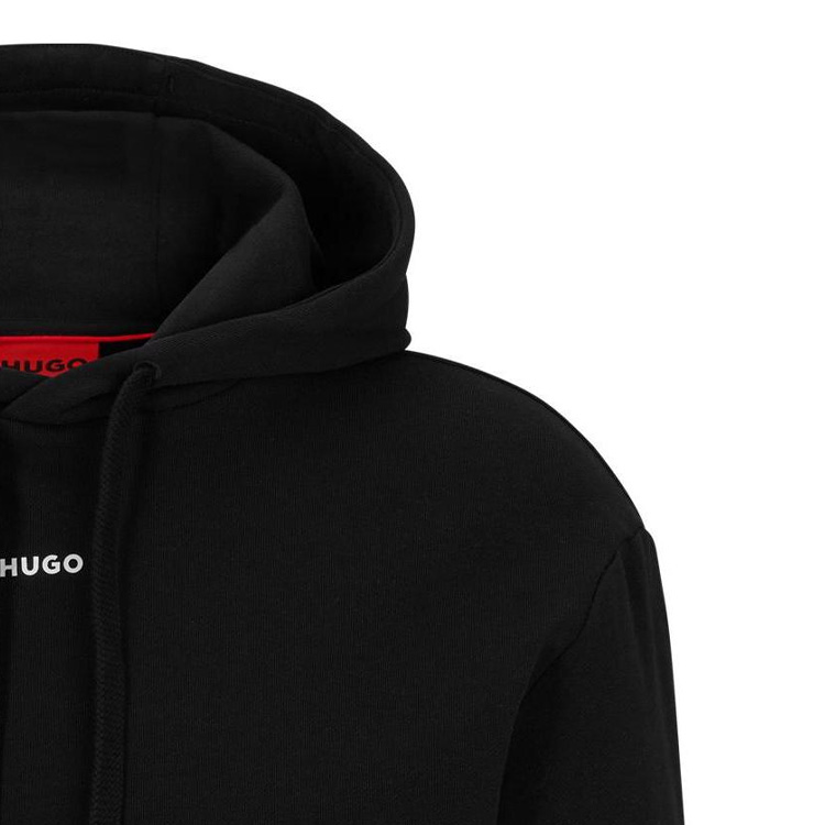 Sizing HUGO BOSS 黑色男士連帽衫，簡約Logo印花及抽繩設計 50486478-001