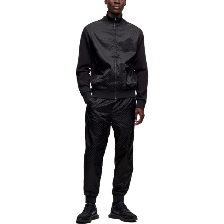 Lookbook HUGO BOSS 黑色字母印花立領長袖外套 50494081-001