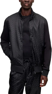 HUGO BOSS 黑色字母印花立領長袖外套 50494081-001 Shop HUGO BOSS 黑色字母印花立領長袖外套 50494081-001