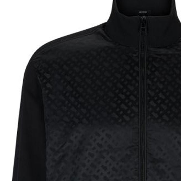 Sizing HUGO BOSS 黑色字母印花立領長袖外套 50494081-001