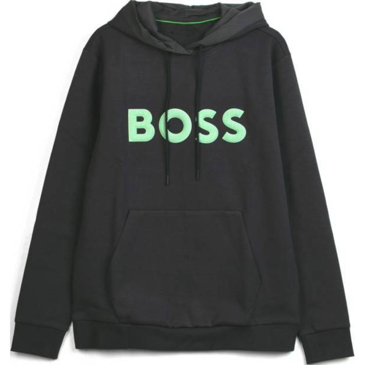 HUGO BOSS Black Lettering Hoodie Sweatshirt 50510334-016